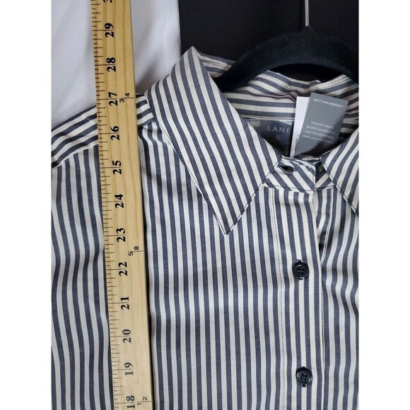 Lane Bryant Button Shirt Women's Size 2X (18/20) Striped Long Sleeve NWT - Picture 12 of 13